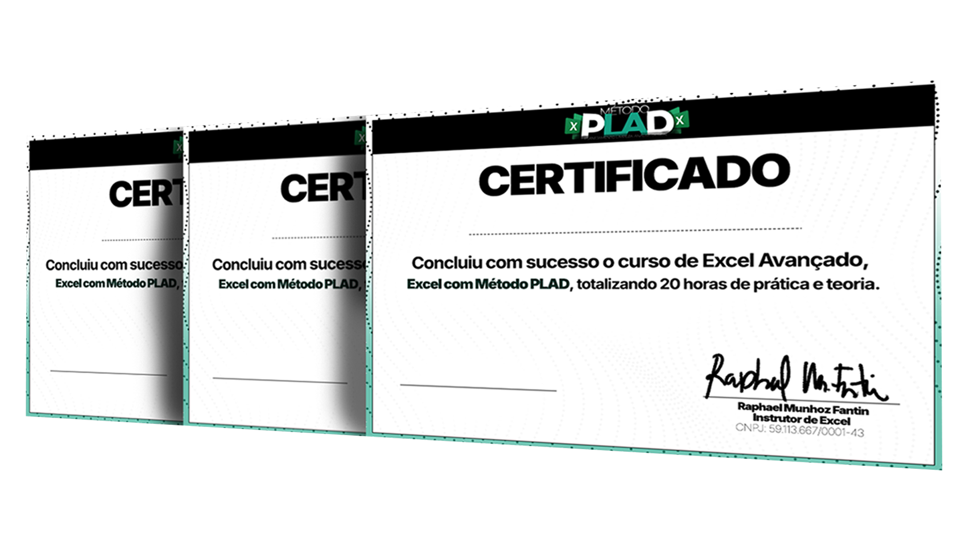 Certificados de conclusão dos níveis do curso